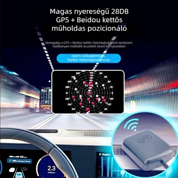 GPS jármű antenna - univerzális kompatibilitás, ragasztó rögzítés, 5V működés, minden autómodellhez