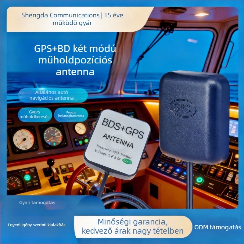 GPS jármű antenna - univerzális kompatibilitás, ragasztó rögzítés, 5V működés, minden autómodellhez