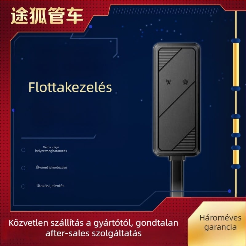 Kábeles autó GPS nyomkövető Beidou-vel, 5 m pontosság, felhőalapú tárhely, 3 riasztás (áramszünet, kerítés, gyorshajtás), TH12