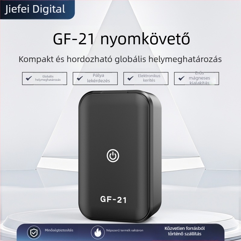GF21 GPS-tracker járművekhez – gyerekek, háziállatok és idősek követésére, vízálló, hosszú üzemidő