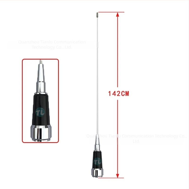 MC101 Járműre szerelt VHF tengeri antenna, rozsdamentes acélból, 134–174 MHz tartomány, állítható sáv
