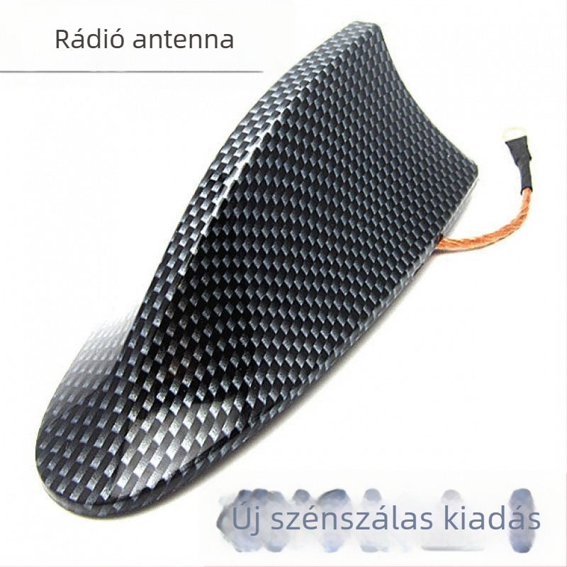 Autó rádió antenna cápauszony formájú, karbon mintázat, univerzális kompatibilitás, modell 1515