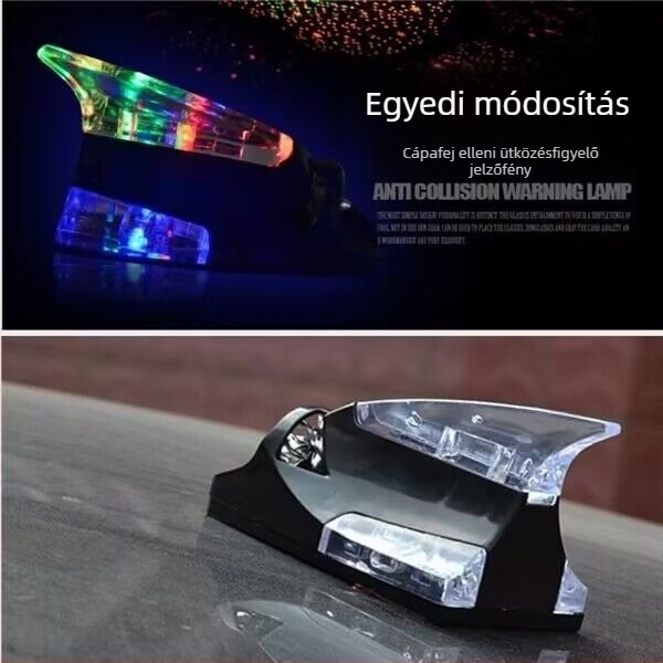 Dekorációs autóantenna öntapadós telepítéssel, univerzális kompatibilitás, autóhoz és motorkerékpárhoz, villanó fényhatással