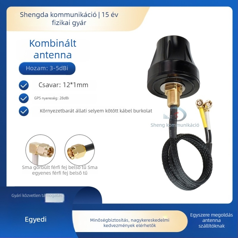 Ipari Beidou GPS GNSS antenna, SMA férfi, vízálló, pozicionálás járművekhez és szekrényekhez