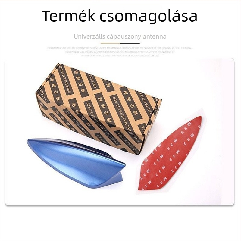 Festett cápauszony autóantenna tetőre ragasztásos telepítéssel