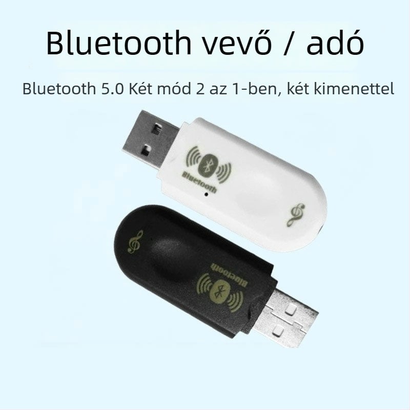 RKD-3 Bluetooth audió vevő- és adó USB adapter, Bluetooth 5.0, USB interfész, 10 m hatótáv, 128 Mbps, Plug-and-Play