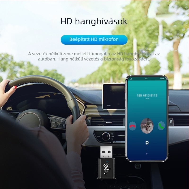 Autó Bluetooth vevő MSD169 USB/AUX – Plug-and-Play, Bluetooth 5.0, 3,5 mm AUX, Kétkimenet, Hands-Free hívások