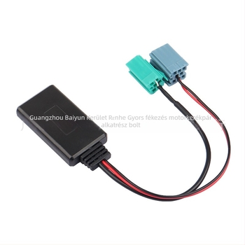 Renault-kompatibilis AUX Bluetooth autóvevő mikrofonnal, PVC+réz felépítés, 12V tápegység