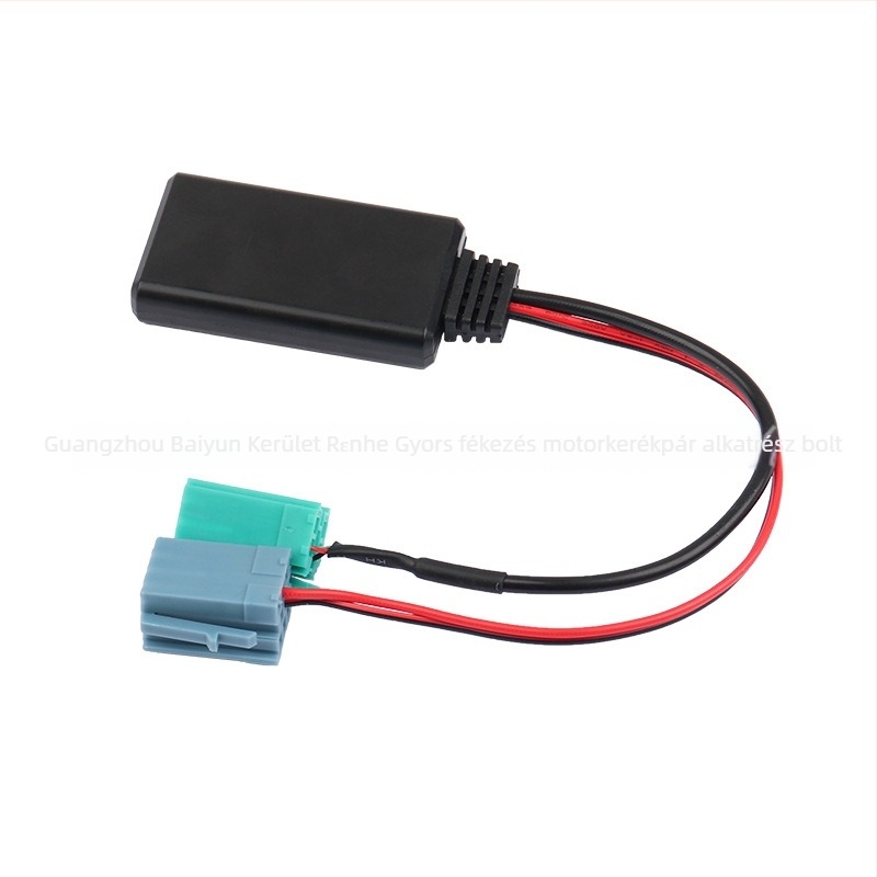Renault-kompatibilis AUX Bluetooth autóvevő mikrofonnal, PVC+réz felépítés, 12V tápegység