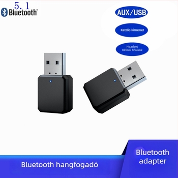 Bluetooth-vevő KN318, 3,5 mm audio interfész, Plug-and-Play, Bluetooth 5.1, 10 m hatótávolság