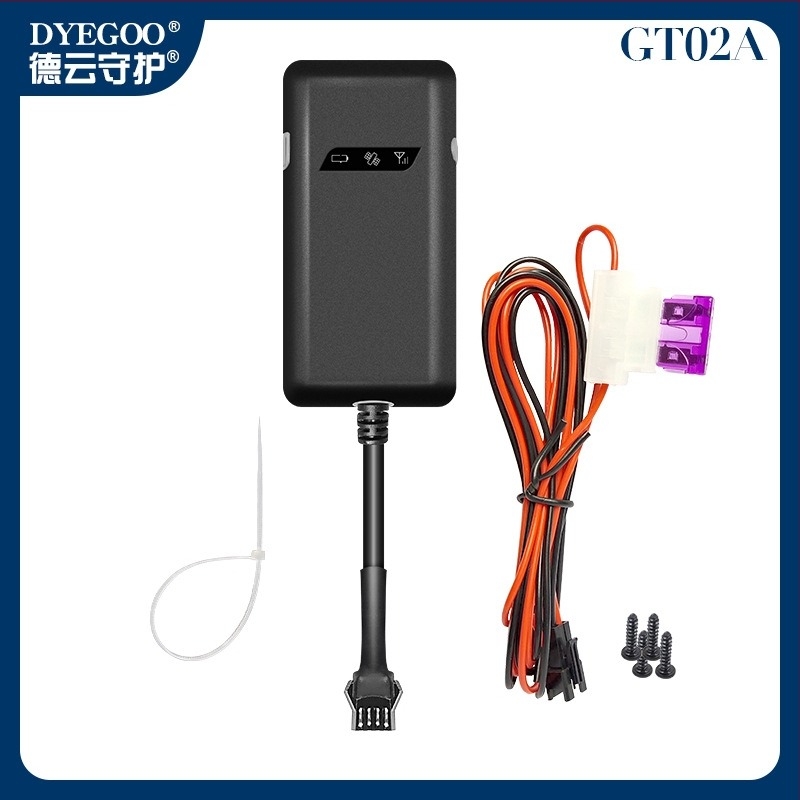 GT02A GPS nyomkövető beépített kettős antenna, GPS pontosság 10 m, 9-36V DC tápegység, Baidu és Google térképek
