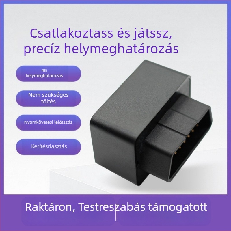 LMHOME M08 OBD GPS jármű nyomkövető és riasztó – GPS pontosság 3 m, OBD tápegység, beépített antenna, riasztási módok: rezgés, áramkör kikapcsolása, mobils riasztás, geofence, gyorshajtás figyelmeztetés