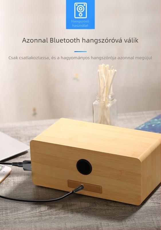 Sztereó Bluetooth audió vevő 3,5 mm AUX bemenettel, USB Bluetooth adapter, modell X1, Plug-and-Play, külső tápegység, Bluetooth 4.2