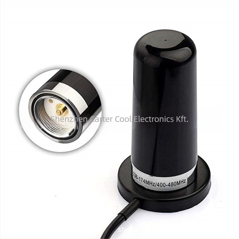 NMO antenna járműhöz, kettős sávú VHF/UHF 136-174/400-470 MHz, mágneses alapú vákuumos bázissal