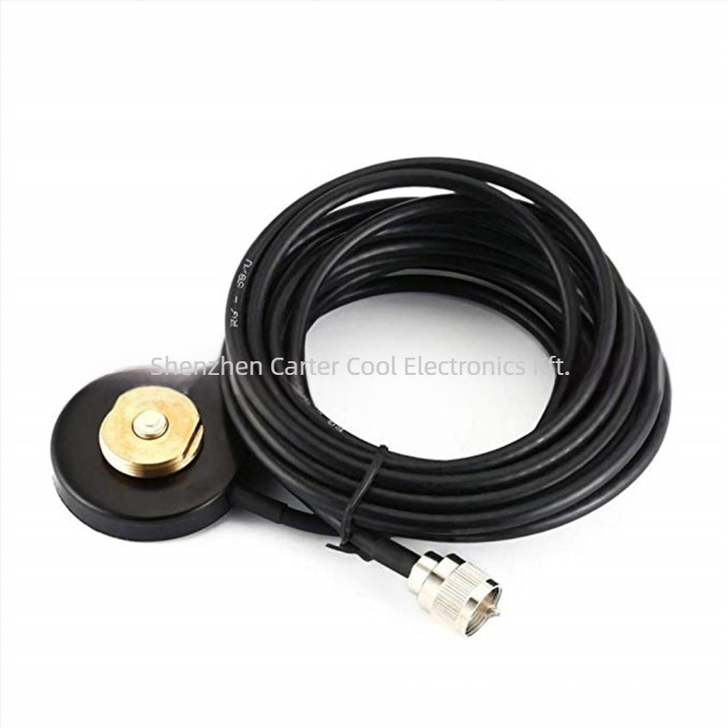 NMO antenna járműhöz, kettős sávú VHF/UHF 136-174/400-470 MHz, mágneses alapú vákuumos bázissal