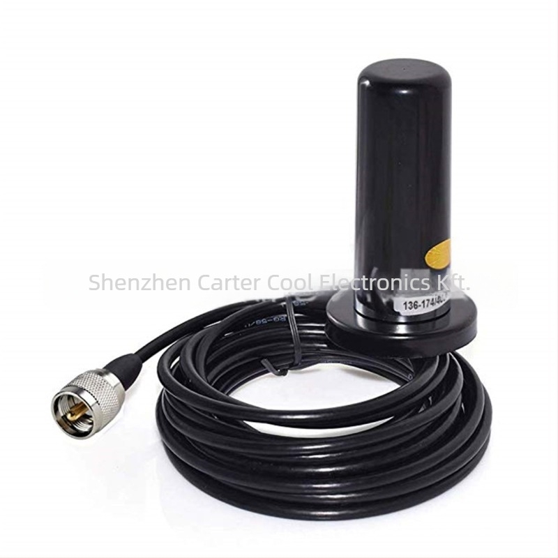 NMO antenna járműhöz, kettős sávú VHF/UHF 136-174/400-470 MHz, mágneses alapú vákuumos bázissal