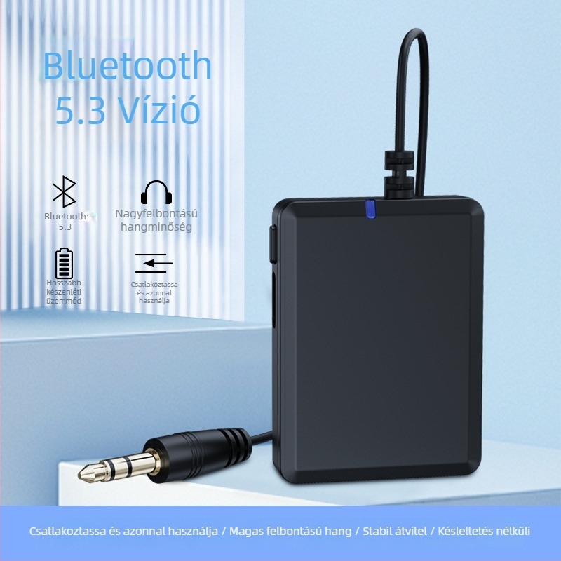 Autó Bluetooth vevő–adó B6, ABS ház, USB Type-C interfész, 5V tápegység, súly 14 g