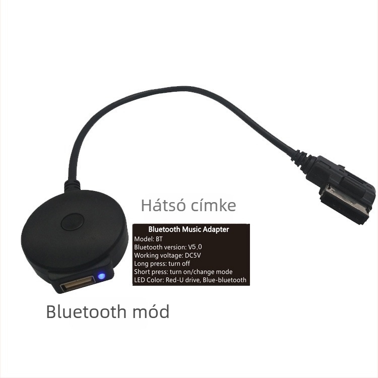 AMI USB Bluetooth vevő az AMI-hoz – kompatibil Audi A4/A7/A8 és VW Tiguan készülékhez (Súly: 0.04; Anyag: rézmagos vezeték; Testreszabott feldolgozás: Igen; Használat: Audióátvitel)