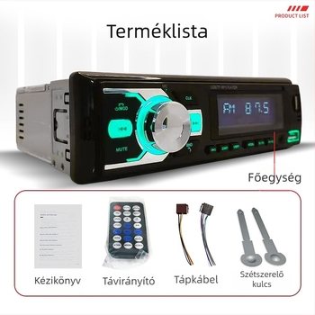 Autós Bluetooth MP3 lejátszó FM rádióval, kártya- és USB-nyílásokkal, központi vezérlő erősítő, vezeték nélküli többfunkciós