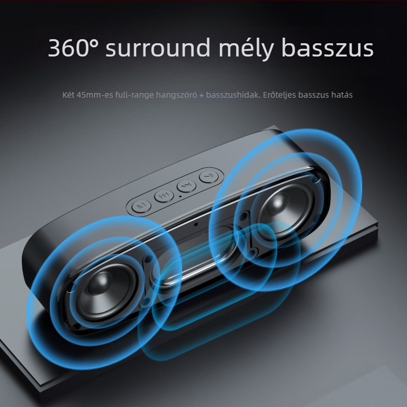 Vezeték nélküli Bluetooth hangszóró TF-kártya lejátszással, kettős meghajtók, Bluetooth 5.0, 10W, beépített akkumulátor 1200–2000 mAh