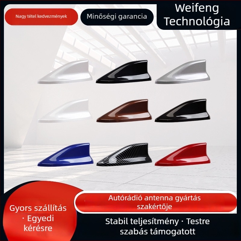 Weiyao univerzális cápauszony tetőantenna dekoráció, menetes szerelés, 12V