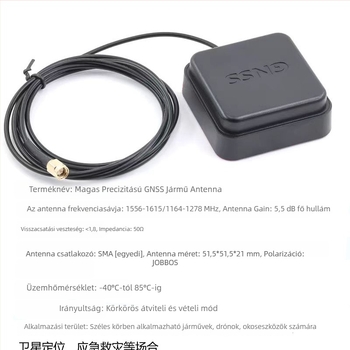Járműre szerelt GNSS RTK antenna, külső, többfrekvenciás, Beidou kettős üzemmód, két kerámia, nagy nyereségű differenciális navigáció