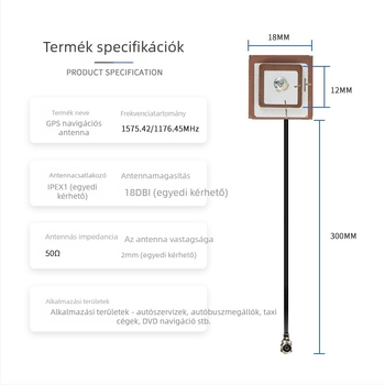 GPS L1/L5 laminált aktív kerámia antenna jármű navigációhoz — magas nyereség