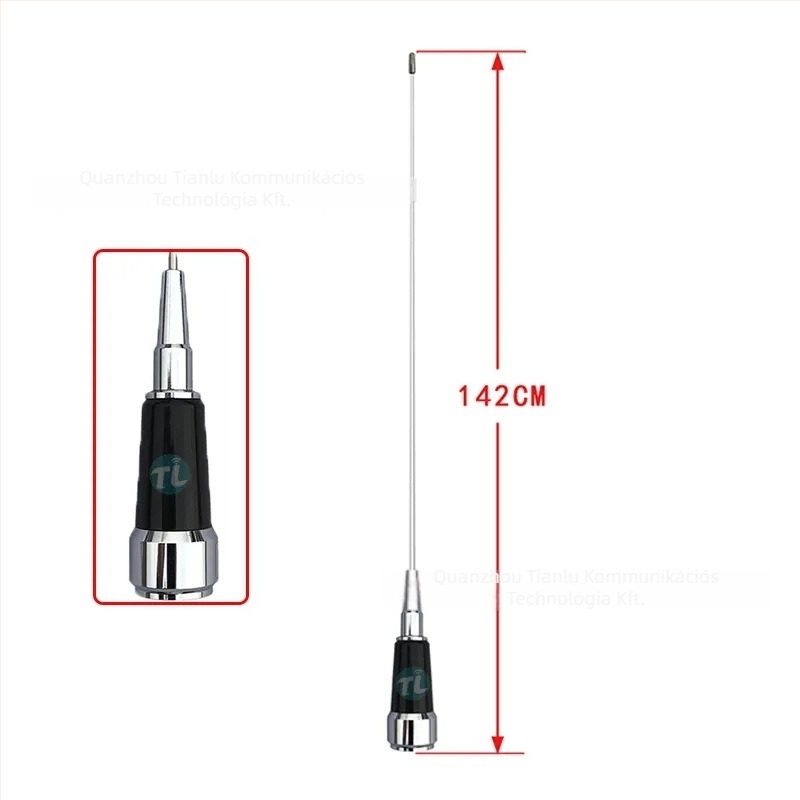 MC101 Járműbe szerelhető VHF antenna 136-174 MHz, rozsdamentes acél rúd, szívófejes rögzítés