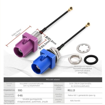 Ipex–Fakra adapter kábel SMB férfi–női RF-kábel GPS autóantenna, vízálló csatlakozás