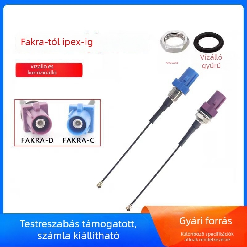 Ipex–Fakra adapter kábel SMB férfi–női RF-kábel GPS autóantenna, vízálló csatlakozás