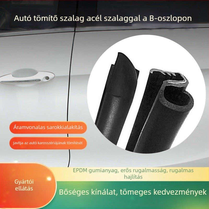 Y-formájú EPDM gumitömítés B-oszlophoz autóhoz (SUV és szedán) – hangszigetelő és porvédő