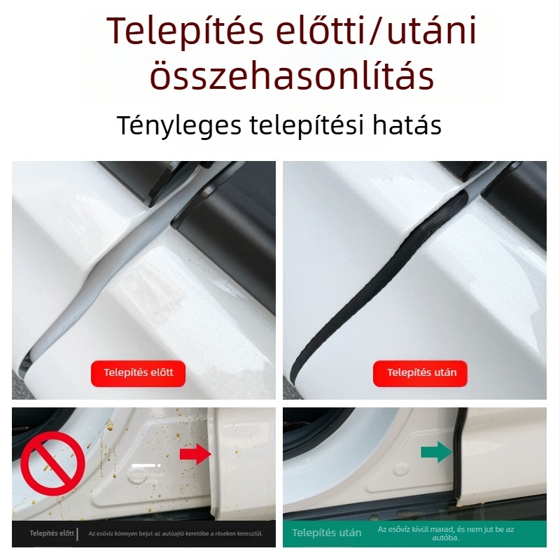 HRV/ZRV ajtóhézag tömítő szalag – gumírozott hangszigetelő tömítés autóhoz, 74 cm