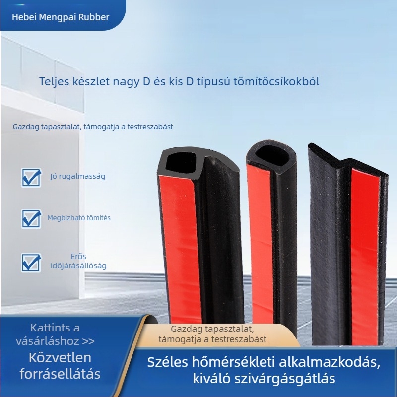 Autóajtó tömítőszalag D-profilúval (nagy D és kis D), vízálló és porálló, Z- és P-típusú, univerzális gumiszalag az ajtókerethez