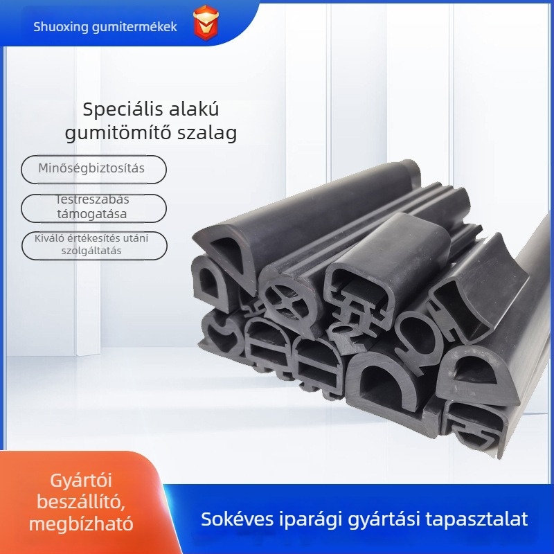 Környezetbarát EPDM autóipari ajtó- és ablak-tömítés, slotos kialakítású gombafejű, vízálló, kopás- és öregedésálló