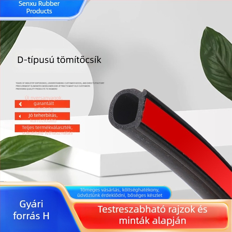 Gumi autóajtó tömítőszalag, P-, Z- és B-típus; Nagy D és Kis D; por- és vízálló