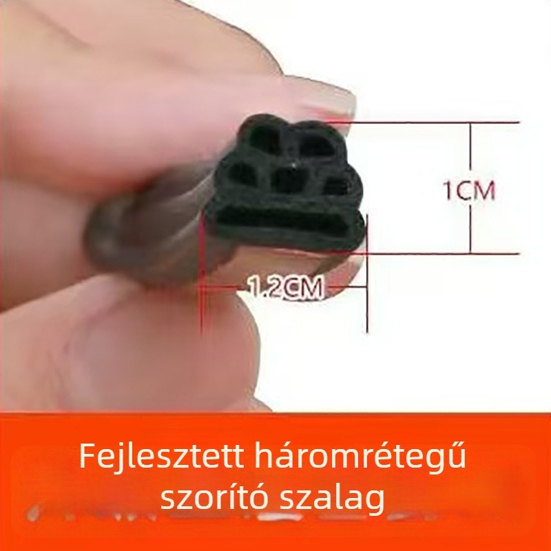 Universális öntapadós gumiból készült autóajtó tömítés – háromrétegű, hatslyukú kialakítás ajtókhoz és ablakokhoz. Márka: Create Victory. Modell: Car door strip