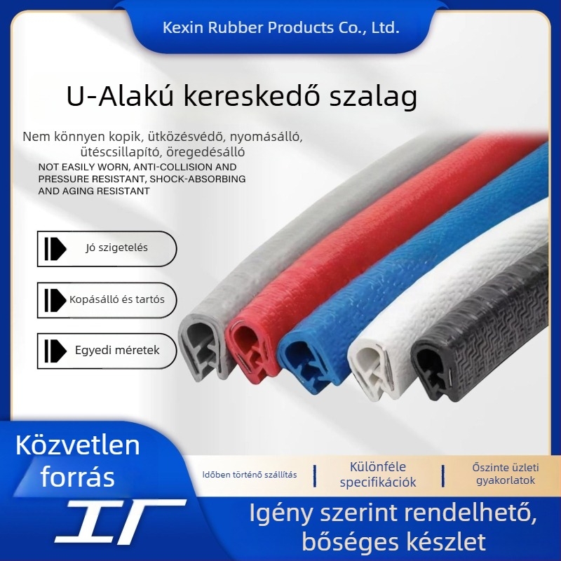 U-alakú keretű autózáró szalag, kopásálló, karcolásálló, öntapadós PVC élvédő — Kexin rubber products