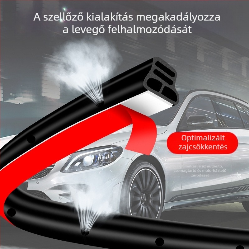 Autó ajtó tömítés, univerzális L-típusú, háromrétegű hangszigetelés, vízálló és porálló