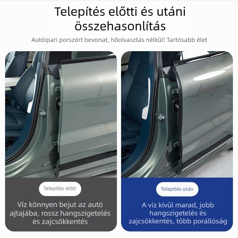 Gumi ajtószigító tömítés — B-pillérhez, zajcsökkentés és szélállóság, Polygonum modell, Parker márka