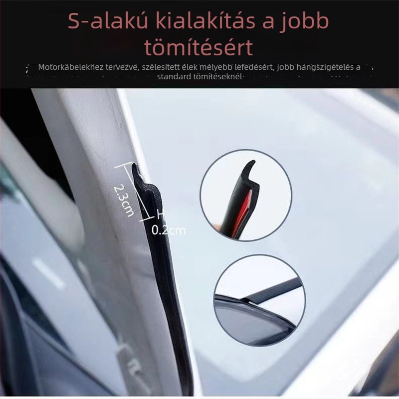 Autóipari Z-típusú tömítő A-oszlophoz, Lingnuo márka, porálló tömítés, hőálló