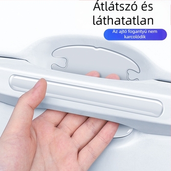 Ajtó élvédő csík - átlátszó, láthatatlan védő, karcolás ellen, csúszásmentes, ütközés elleni, Modell: Transparent door bowl, Testreszabható