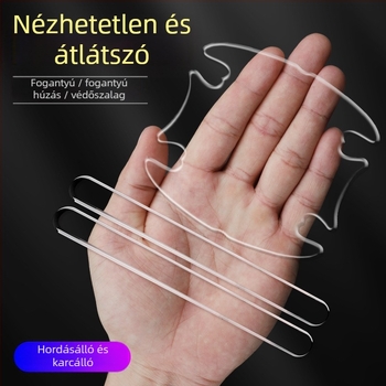 Ajtó élvédő csík - átlátszó, láthatatlan védő, karcolás ellen, csúszásmentes, ütközés elleni, Modell: Transparent door bowl, Testreszabható