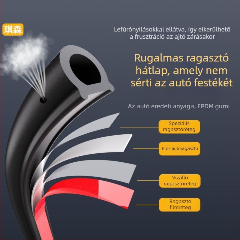 Autó ajtó tömítő szalag — gumiból készült tömítés (szivacsos); kompatibilis Yangwang U7/U8/U8L/U9; márka Qingheqisen/qisen; modell Wscfrdver; testreszabás elérhető.