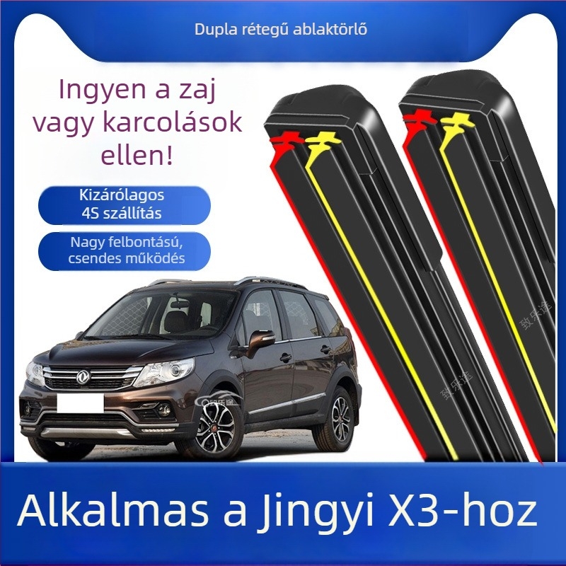Boneless Wiper Dongfeng Jingyi X3 SUV-hoz, 2016-os modell – To Le Tu, kettős rétegű gumicsík