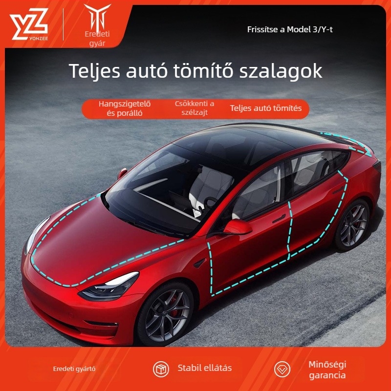 Autóra szóló tömítés – gumi tömítés a Tesla B-oszlophoz Model Y/3 és az ajtókerethez, Tesla speciális tömítés, Platinum márka