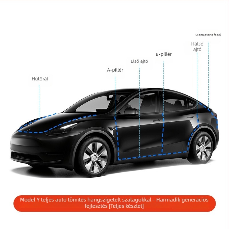 Autóra szóló tömítés – gumi tömítés a Tesla B-oszlophoz Model Y/3 és az ajtókerethez, Tesla speciális tömítés, Platinum márka