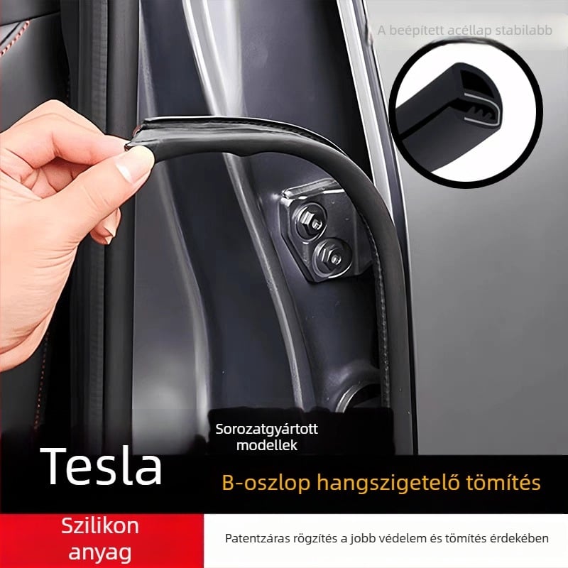Tesla Model Y B-oszlop tömítőszalag (új verzió) — gumírozott tömítés, porvédő, ütéscsillapítás, műszerfal hangszigetelő kiegészítő
