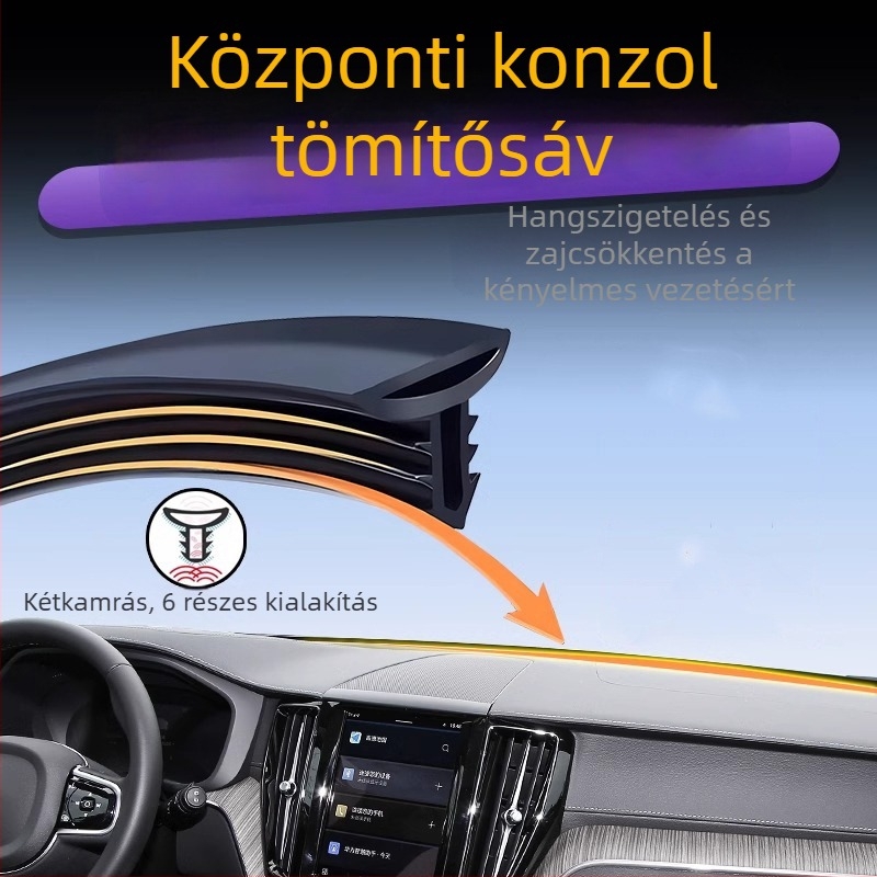 Autó tömítő szalag VS-007 gumi, 1,5 mm, központi konzol és műszerfal számára, univerzális