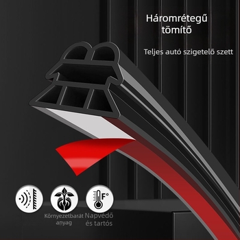 Tengkang autó tömítő szalag – háromrétegben vastagított gumis tömítő, univerzális autóhoz, hangszigetelés és zajcsökkentés