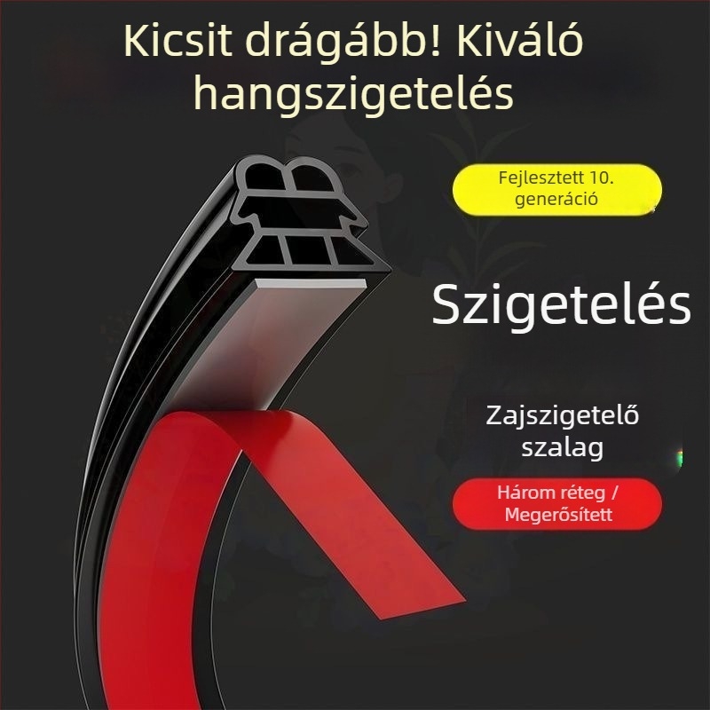 Tengkang autó tömítő szalag – háromrétegben vastagított gumis tömítő, univerzális autóhoz, hangszigetelés és zajcsökkentés